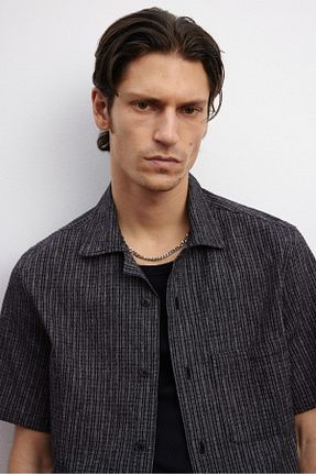 پیراهن مشکی مردانه یقه مردانه H&M - کد 900644640