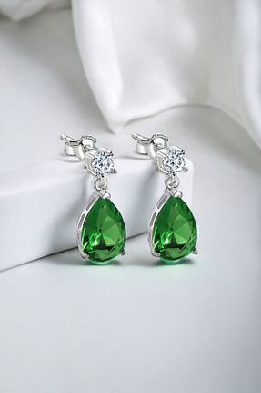 گوشواره نقره سبز زنانه 925 عیار jelux silver - کد 792646568