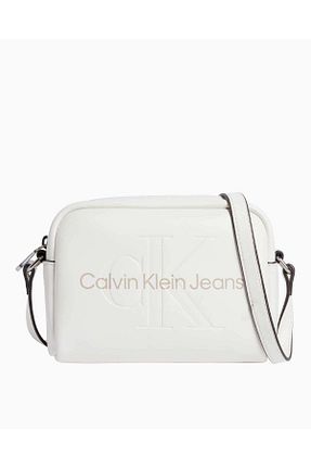 کیف دوشی سفید زنانه چرم مصنوعی Calvin Klein - کد 883426638