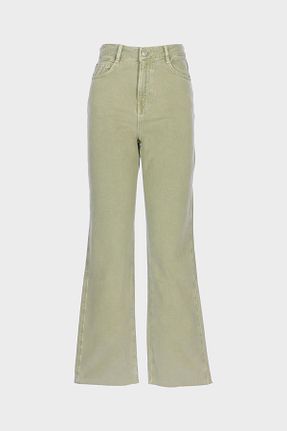 شلوار جین سبز زنانه پاچه زیپ دار CROSS JEANS - کد 901993679