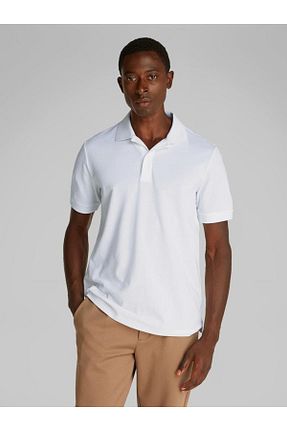پولوشرت سفید مردانه الاستین Calvin Klein - کد 902013302