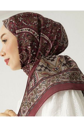 شال زرشکی زنانه پنبه ای Enba - کد 902029440
