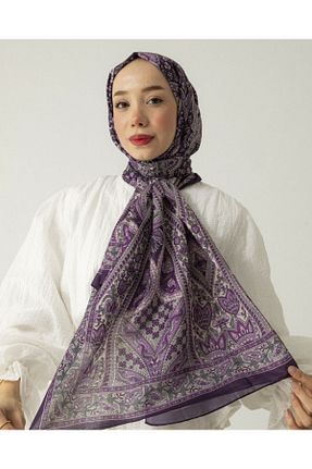 شال بنفش زنانه پنبه ای Enba - کد 902027261