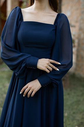 لباس مجلسی و فارغ التحصیلی سرمه ای زنانه شیفون berissima bride - کد 740627885