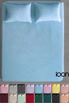 ست ملحفه تکنفره فیروزه ای پنبه ای İQON - کد 901034199