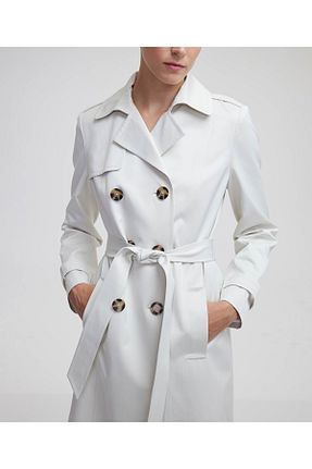 ترنچکت سفید زنانه بدون آستر MISS IPEKYOL - کد 854114866