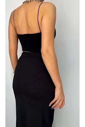 ست بالاتنه و پائین تنه مشکی زنانه بافت Gubo - کد 902082314