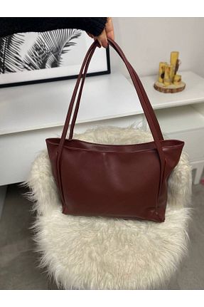 کیف دوشی زرشکی زنانه چرم مصنوعی MİRELA - کد 902085236