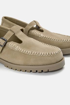کفش لوفر نباتی مردانه جیر Pull & Bear - کد 902058814