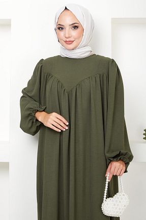 لباس حجاب خاکی زنانه رگولار hafsamina - کد 853899945