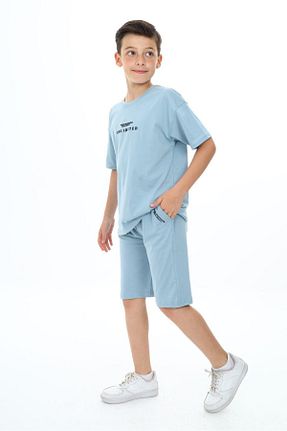 ست بالاتنه و پائین تنه آبی بچه گانه بافت SEF CLOTHING - کد 925279842