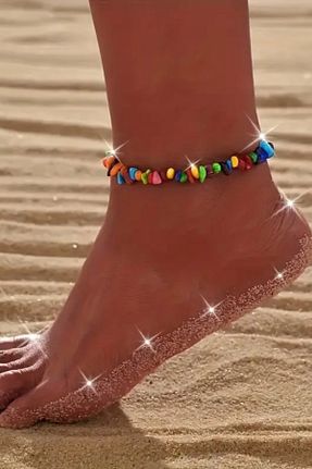 خلخال جواهر رنگی زنانه سنگ طبیعی NBS Beautiful Naturel Stones - کد 902111038