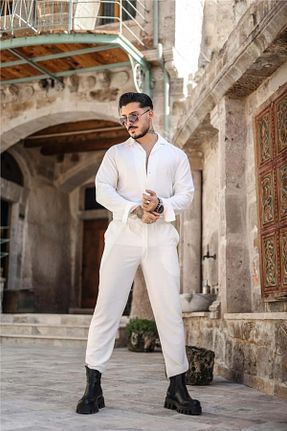 شلوار سفید مردانه پارچه OUTFİT MAN - کد 810172638