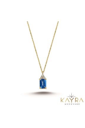 گردنبند الماس آبی VS2 Kayra Mücevher - کد 364246780