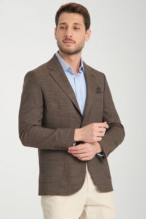 کت بلیزر قهوه ای مردانه بافتنی Frappoli - کد 894793394