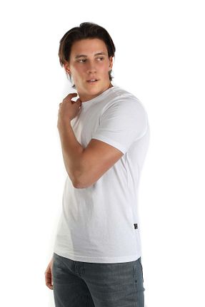 تیشرت سفید مردانه یقه دوچرخه Lee Cooper - کد 814606531