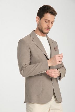 کت بلیزر بژ مردانه بافتنی Frappoli - کد 894793019