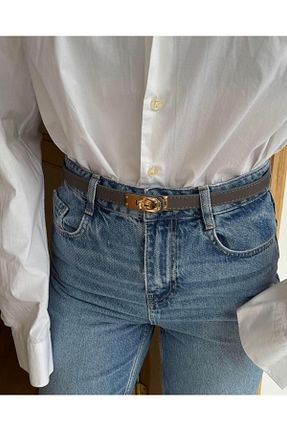 کمربند طوسی زنانه چرم مصنوعی Tina İstanbul - کد 902155359