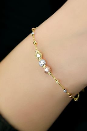 دستبند نقره طلائی زنانه 925 عیار Papatya Silver - کد 845370862