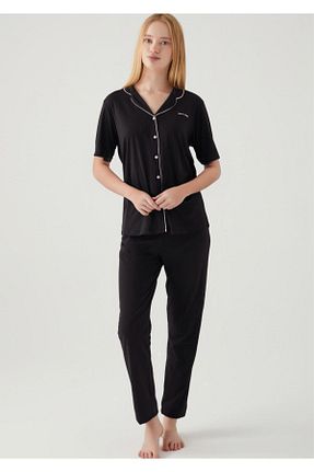 ست لباس راحتی مشکی زنانه ساده Pierre Cardin - کد 902179189