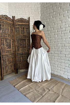 دامن سفید زنانه ساتن moneta boutique - کد 902176994