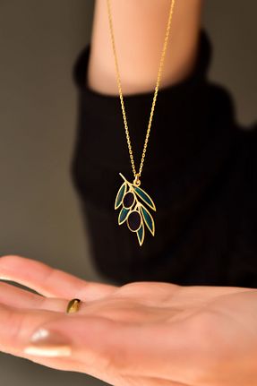 گردنبند نقره طلائی زنانه 925 عیار Papatya Silver - کد 829645325