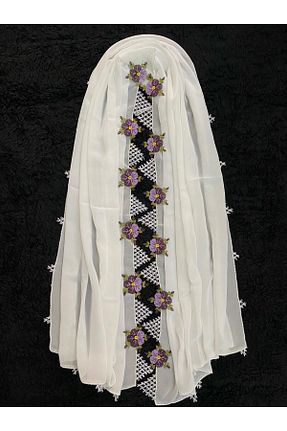 روسری سفید کرپ Beykan - کد 902192443