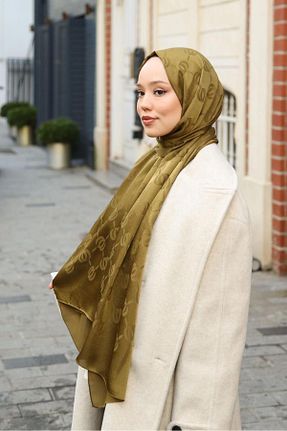روسری خاکی پلی استر Hint İpek - کد 902192786