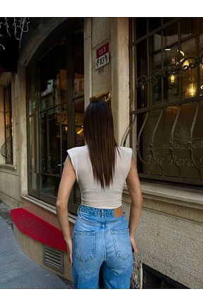بلوز بژ زنانه ساده mangis - کد 903792236