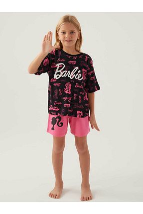 ست بالاتنه و پائین تنه مشکی بچه گانه بافت Barbie - کد 804772785