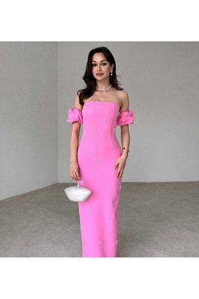 لباس صورتی زنانه بافتنی MODA DURAĞI - کد 856493549
