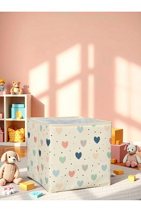 جعبه نگداری بژ پارچه PRENDİ HOME - کد 901763182
