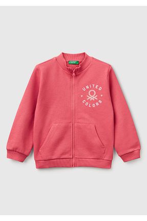 سوئیشرت صورتی بچه گانه ساده United Colors of Benetton - کد 902247651