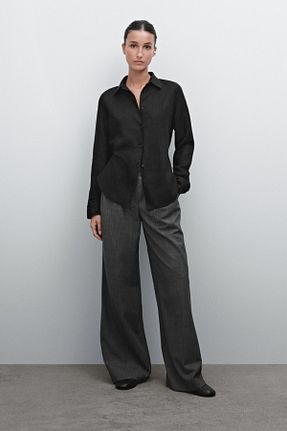 پیراهن مشکی زنانه اورسایز Massimo Dutti - کد 897927302