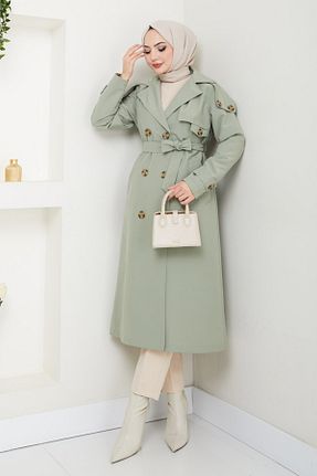 ترنچکت حجاب سبز زنانه پنبه پلی استر InStyle - کد 902261662