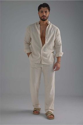 ست بالاتنه و پائین تنه نباتی مردانه بافتنی OUTFİT MAN - کد 902261264