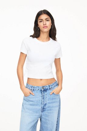 تیشرت سفید زنانه رگولار Pull & Bear - کد 899536159