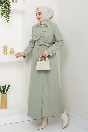 ترنچکت حجاب سبز زنانه پنبه پلی استر InStyle - کد 902270849