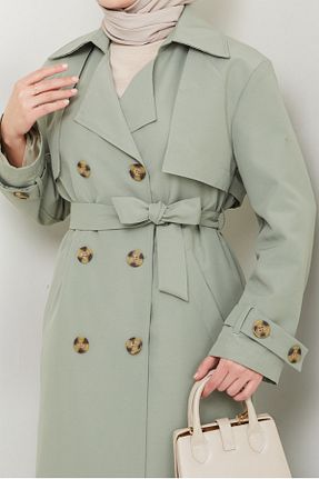 ترنچکت حجاب سبز زنانه پنبه پلی استر InStyle - کد 902273751