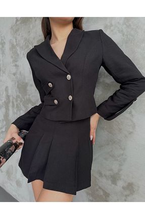 ست بالاتنه و پائین تنه مشکی زنانه بافتنی BUTİK ELAJ - کد 902287417