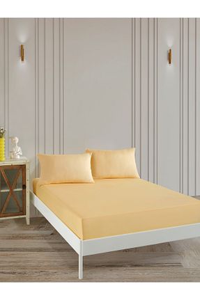 ست ملحفه دونفره زرد پنبه ای Flex Cotton - کد 900341230