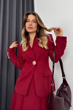 کت زرشکی زنانه رگولار Sue Store - کد 902328126