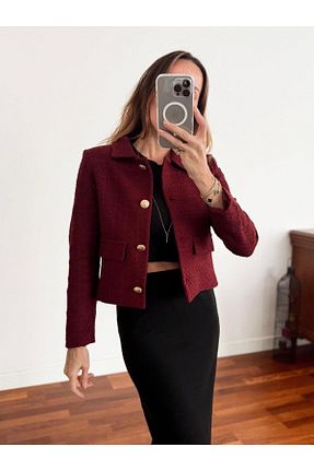 کت زرشکی زنانه اسلیم MALDİA SHOP - کد 873330494