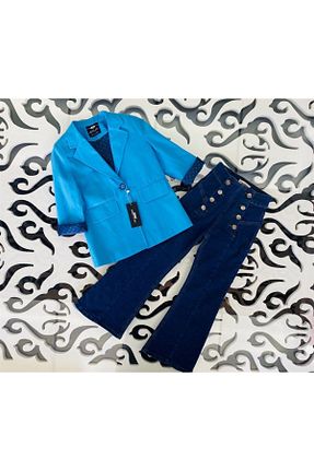 ست بالاتنه و پائین تنه آبی بچه گانه جین Hilal Akıncı Kids - کد 356582460