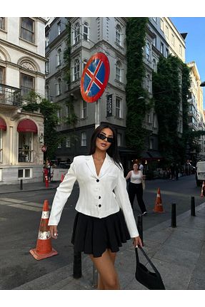 کت سفید زنانه Blazer MALDİA SHOP - کد 842117635