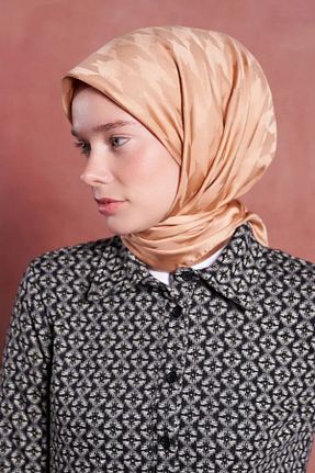 روسری بژ پلی استر Madame Polo - کد 801383982