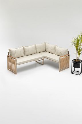 ست گوشه ای بژ 200 x 146 Wood House - کد 902337364