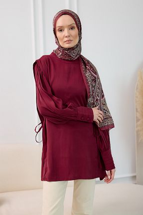 تونیک حجاب زرشکی زنانه ویسکون LOCCO - کد 902340648