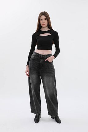 شلوار جین طوسی زنانه پاچه اسپانیولی BANNY JEANS - کد 877159023