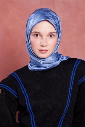 روسری آبی پلی استر Madame Polo - کد 801383996